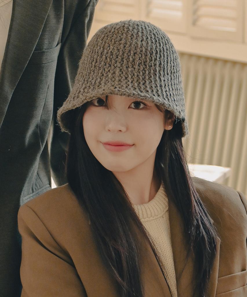 ULUK Lucida Black Label Winter Grid Knitting Bucket Hat_Brown