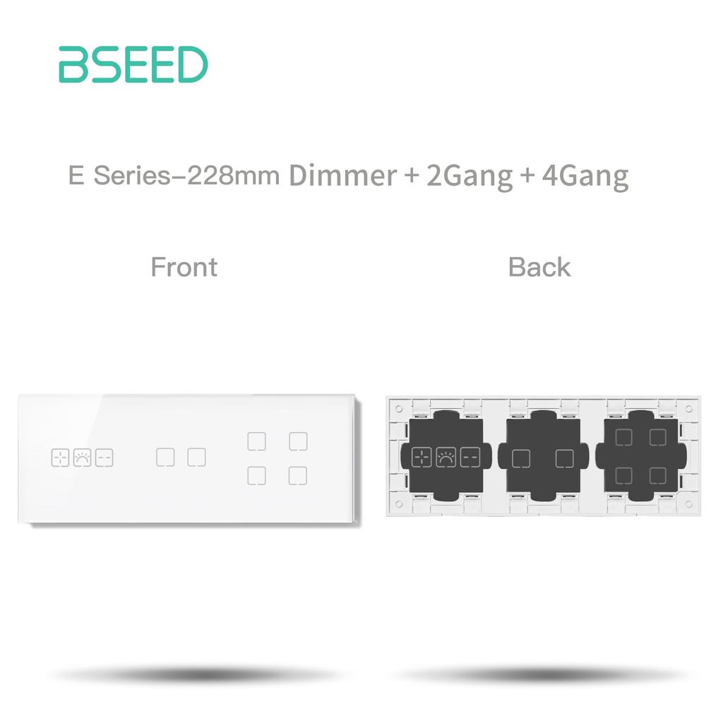 BSEED Wifi Stmívač Nástěnný Vypínač Světla 1/2/3 Skupiny Chytrý Dotykový Vypínač Funkční Základna Skleněný Přední Panel DIY Díly Volná Kombinace