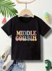 Big Little Middle Cousin Tshirt Retro Cousin Shirt Cute Boys TShirt Pregnancy Announcement Family Shirt Kids Party Clothes