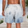 Men Plus Size Abstract Art Print Beach Shorts Quick Dry Drawstring Casual Swim Trunks With Pockets For Summer Surfing Vacation