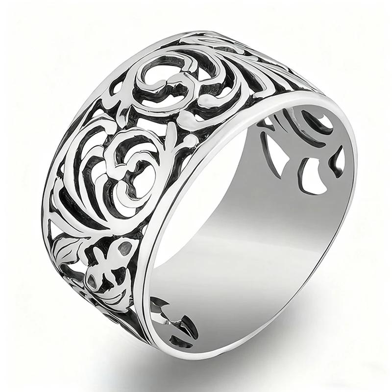 Huitan Zarte Hohlmuster Ringe Anmutige Wunderschöne Fingeraccessoires für Damen Trendiger Vielseitiger Verlobungsparty Schmuck 8 gray