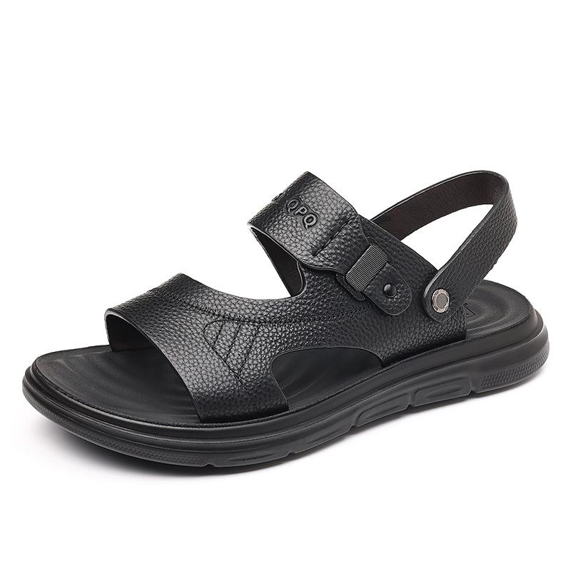 Men's sandals summer slippers comfortable shoes soft soles outside the elderly cool slippers tide 2025