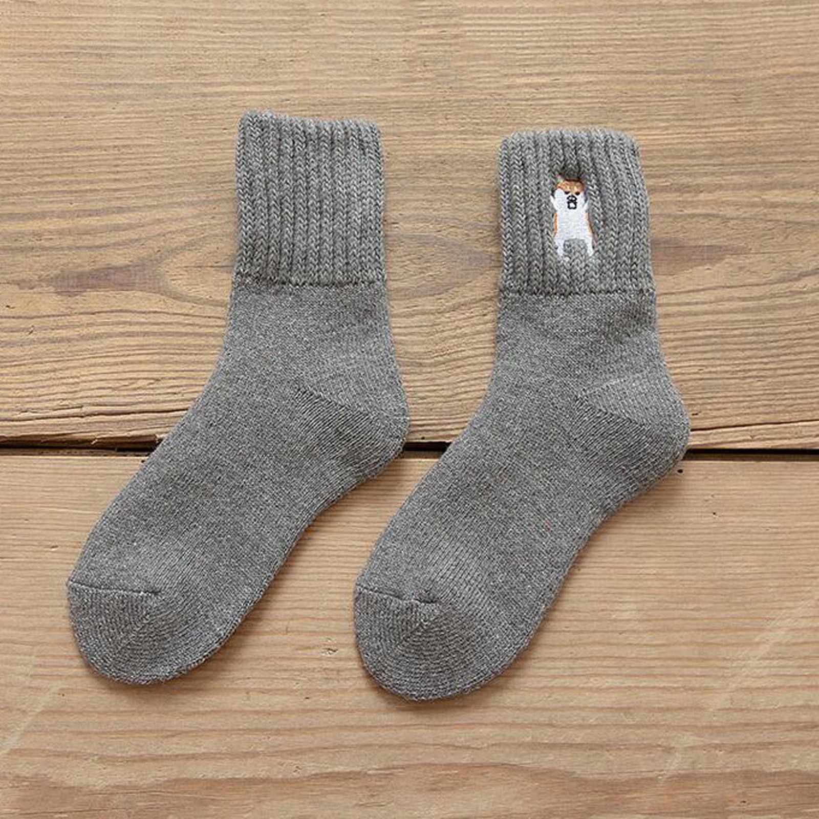 

Модные зимние теплые женские вышитые принты женские дышащие толстые носки