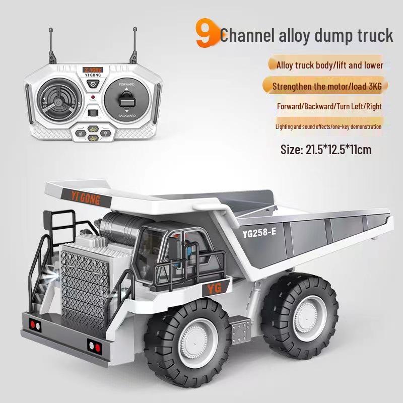 Alloy Remote Control 2.4G Excavator Bulldozer & Dump Truck Set for Kids