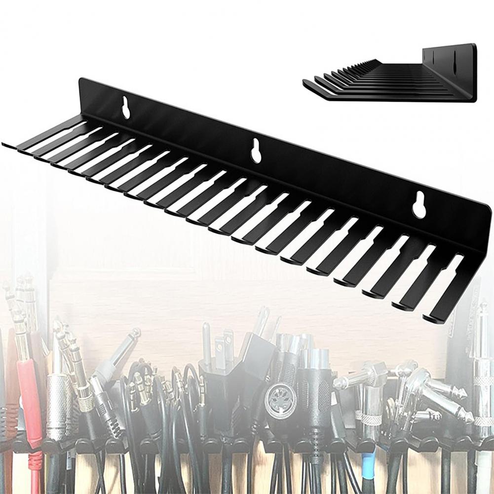 Wall-Mounted Cable Hanger Organizer 20 Slots Studio Storage Holder Cable Organizer for Guitar/Euro Rack/Computer Music Cables