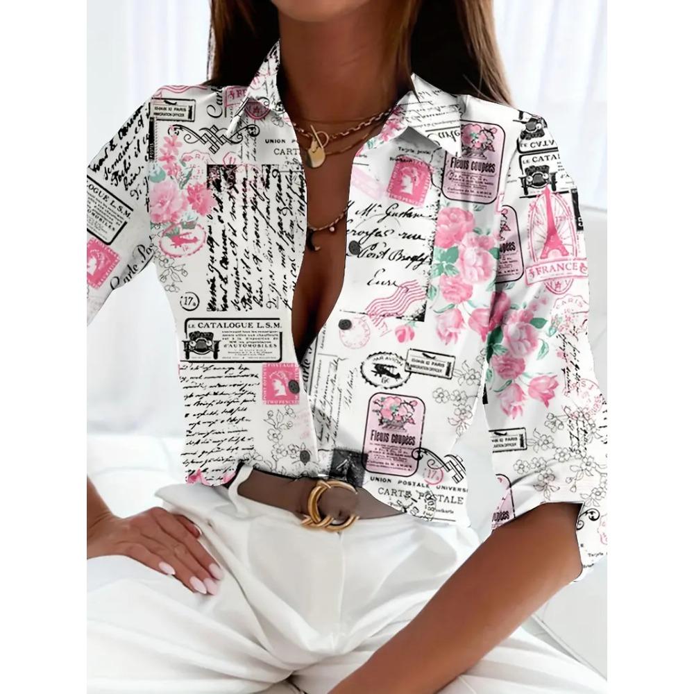 Women's Shirt Casual Loose Soft Comfortable Button Lapel Fashion Shirt Sun Shade Breathable Women's Slim Shirt Plus Size