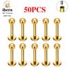 10/50PCS G23 Titanium Piercing Labret Lip Studs 16G CZ Internally Threaded Stud Earring Lip Ring Tragus Cartilage Helix Jewelry