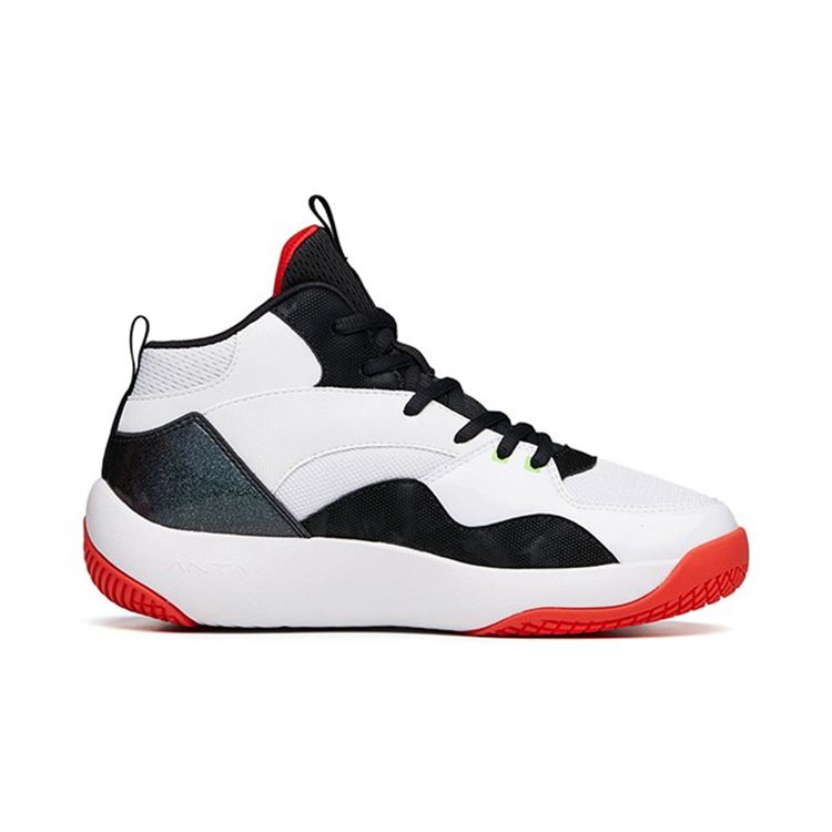 Anta Ifjúsági Gyermek Ütéselnyelő Csúszásmentes Tartós Magasszárú Kosárlabda Cipő Gyerek kosárlabda cipő Fehér Fekete Piros A312141105A-1
