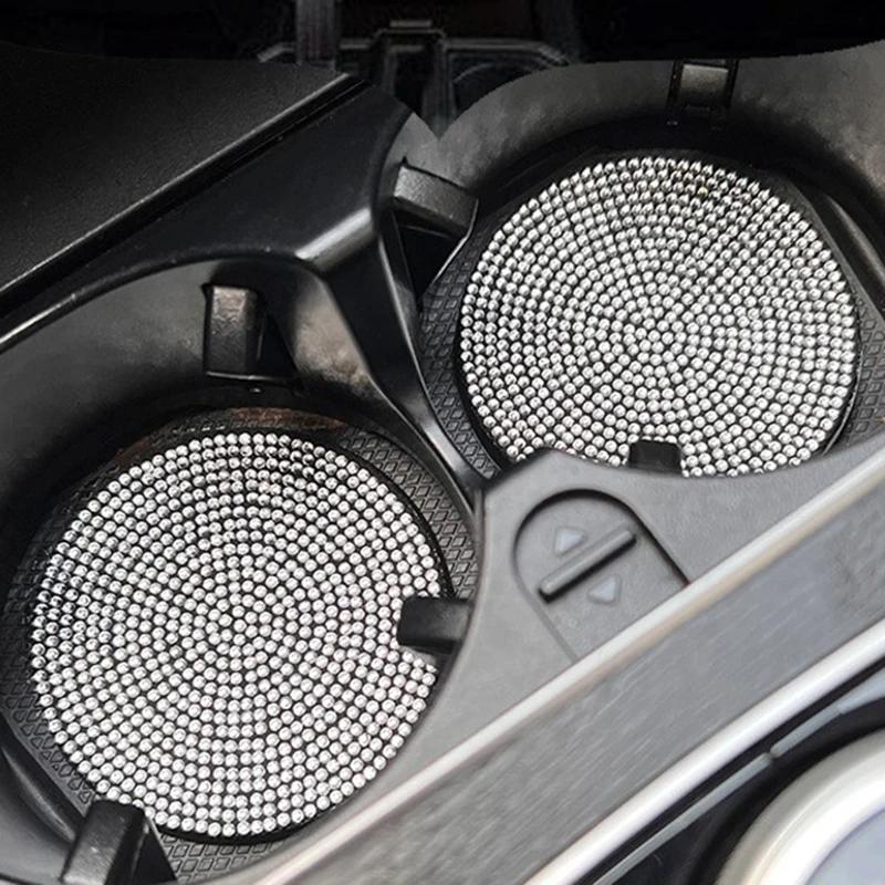 2 Stück Auto Rutschfest Wasserbecheruntersetzer Diamant Auto Untersetzer Wasserbecher Einsatz Untersetzer Pads Universal Auto Getränkehalter Innenzubehör