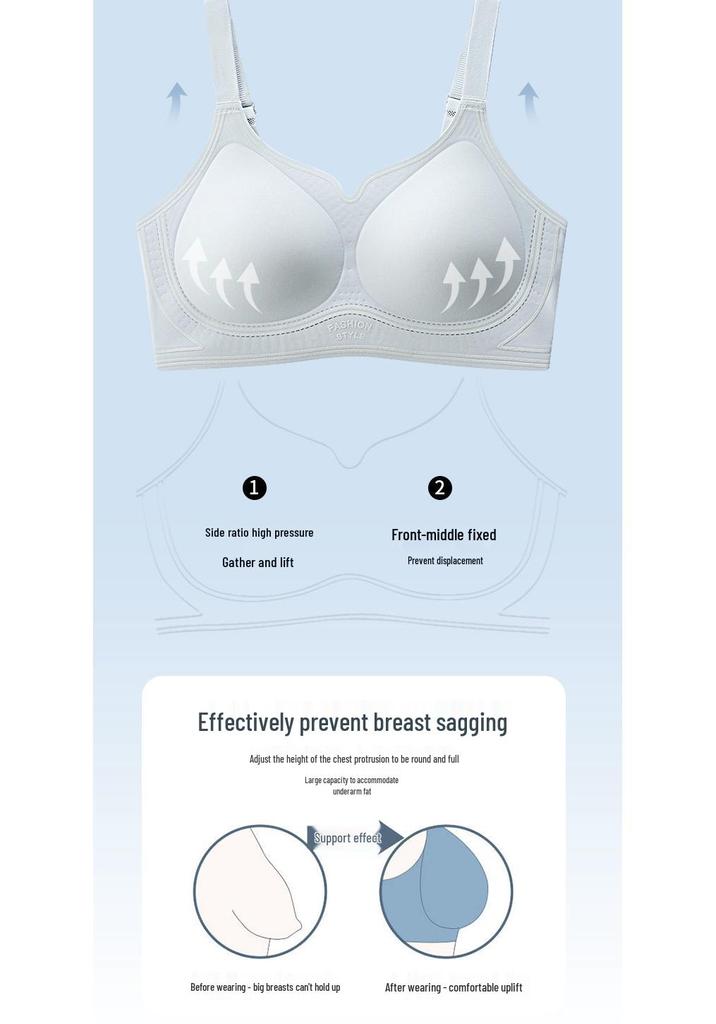 Red Seamless Push-Up Underwear for Women with Large Breasts - Comfortable Jelly Fixed Cup, Year of the Dog 2026 Edition