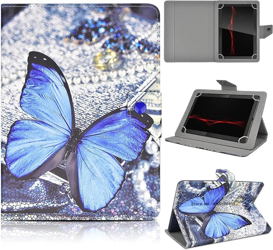 Universele 7 8 10.1  Tablethoes, 8inch 10inch Tablethoes, Folio Leer Stand Shell Case voor 7-10.5 inch Android/iOS/Windows Capa Universal 8-8.4inch