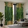 2-piece Set of High-definition Digital Printed Curtainbamboo Green Natural Style Curtain for Cross Border E commerceHome Decorat