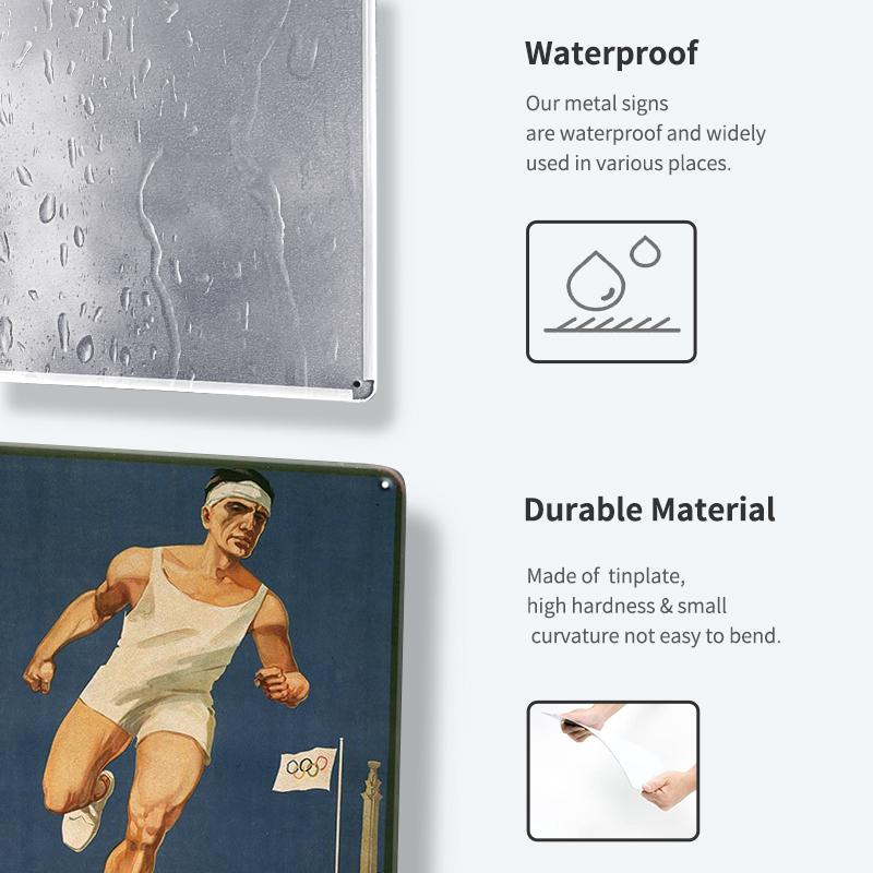 INEED SKIING Sport Vintage Metal Sign Wall Decor Retro Wall Decor Football Running Poster Decorative Tin Plate Wall Iron Plaque
