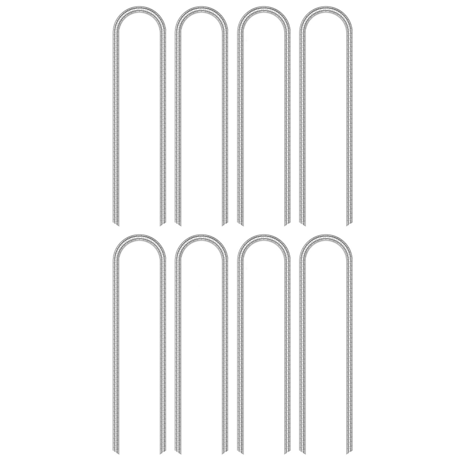 8Pcs Heavy-Duty U-Shaped Wind Stakes Ground Anchor Metal Tent Pegs Trampoline Stakes Fixed Swing Anchor Kits