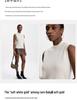 Lekasha Women's Cashmere Half-High Neck Solid Pullover Knit Vest Tank Top