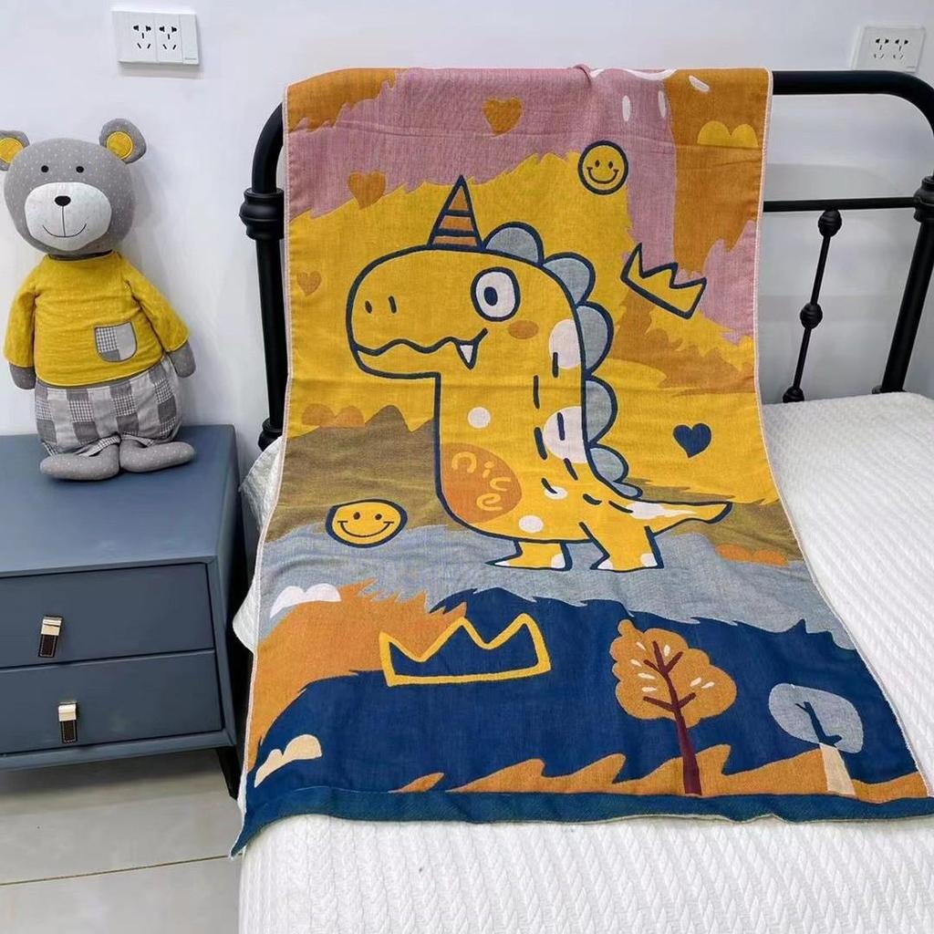 Extra Large Cotton Gauze Cartoon Bath Towel - Soft, Quick-Drying for Adults & Kids