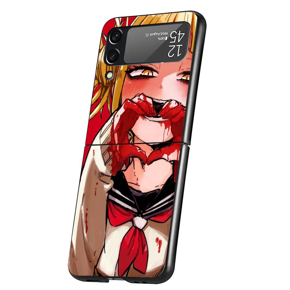 Himiko Toga Waifu Anime MHA Cover Phone Case For Samsung Galaxy Z Flip 7 6 5 4 3 5G Flip7 Flip6 Flip5 Flip4 Flip3 Black Fundas S