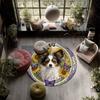 Butterfly Dog Pattern Round rug,Carpet Rug for Living Room Bedroom Playroom ,Non-slip Floor Mat,Holiday Gifts and Birthday Gifts.