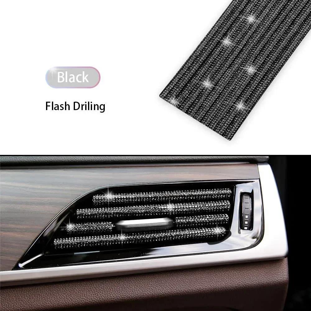 1-10PCS Car Diamond Air Conditioner Outlet Interior Trim Strip Universal U Clip Rhinestone car accessories interior