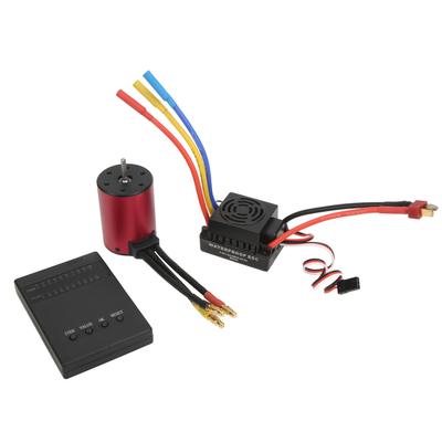 S3650 4300KV Waterproof Brushless Motor 60A Brushless ESC T Plug Male ESC Programming Card Set for 1/10 Remote Control Car