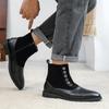 Módní boty pánské Originální boční zip přezka Chelsea boty Britské retro Gentleman Protiskluzové sametové boty Velikost 38-46 Pánské boty