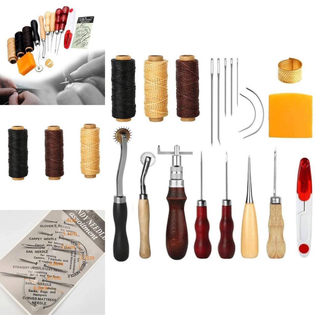 Lederbearbeitungswerkzeugset mit Handnähinstrumenten für DIY-Lederprojekte