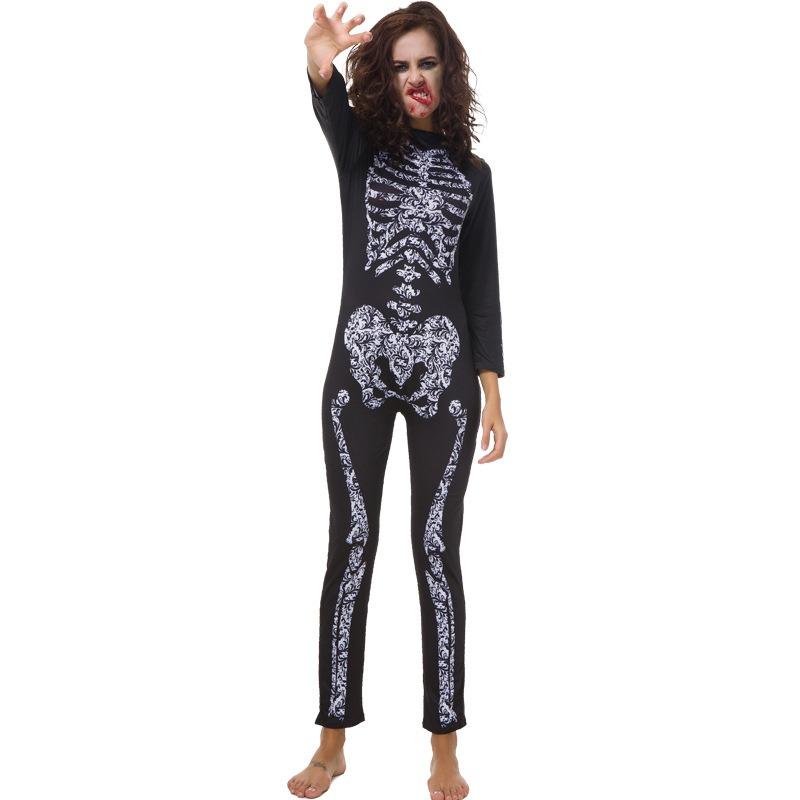 Jumpsuit Tights Costume Halloween Costume Skull Ghost Bride