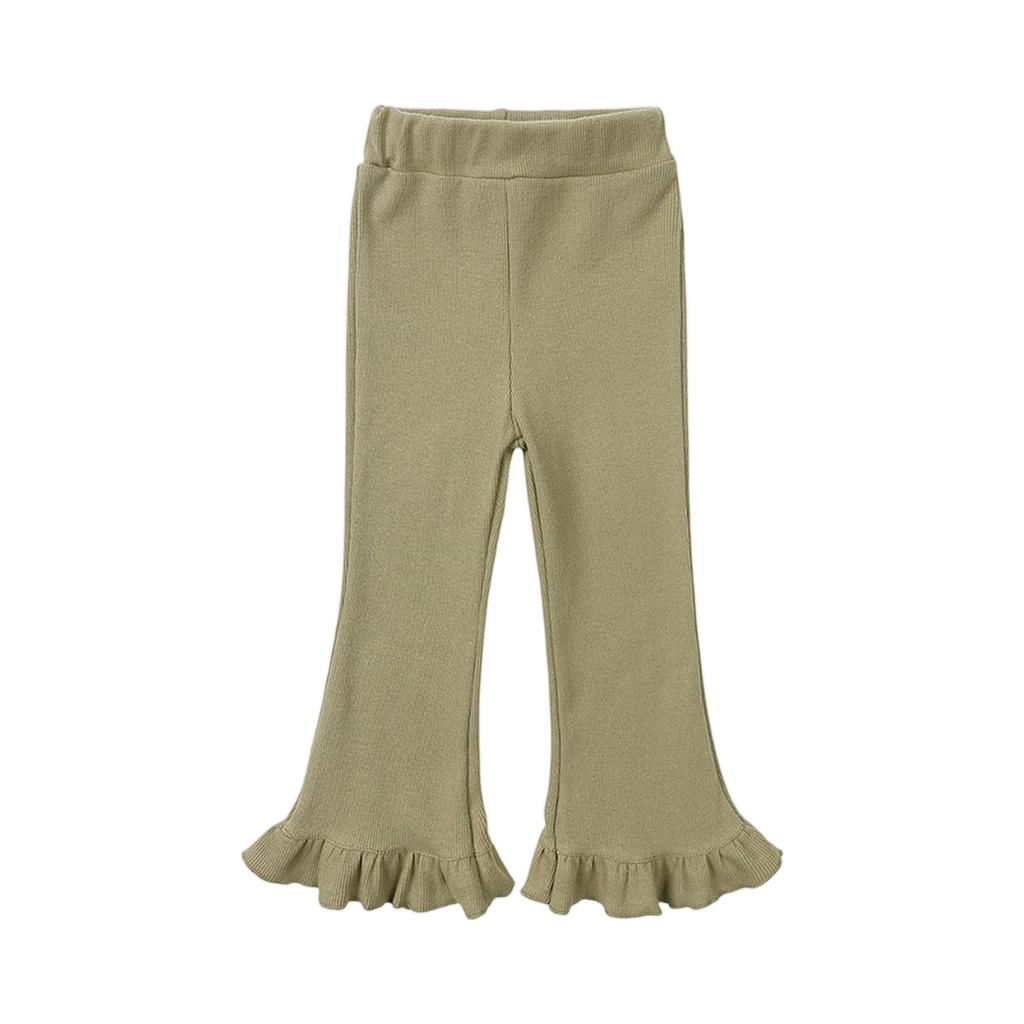 Mädchen Rippleggings - Dehnbare Baumwoll Schlaghosen