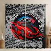 2Panel Racing Car Flag Print Curtains for Bedroom Living Room Floor-to-ceiling Window Kitchen Blinds Grommet Top Cortinas Drape