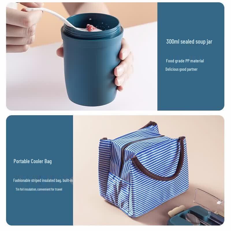 MAXCOOK Large Capacity Dark Blue Microwaveable Lunch Box
