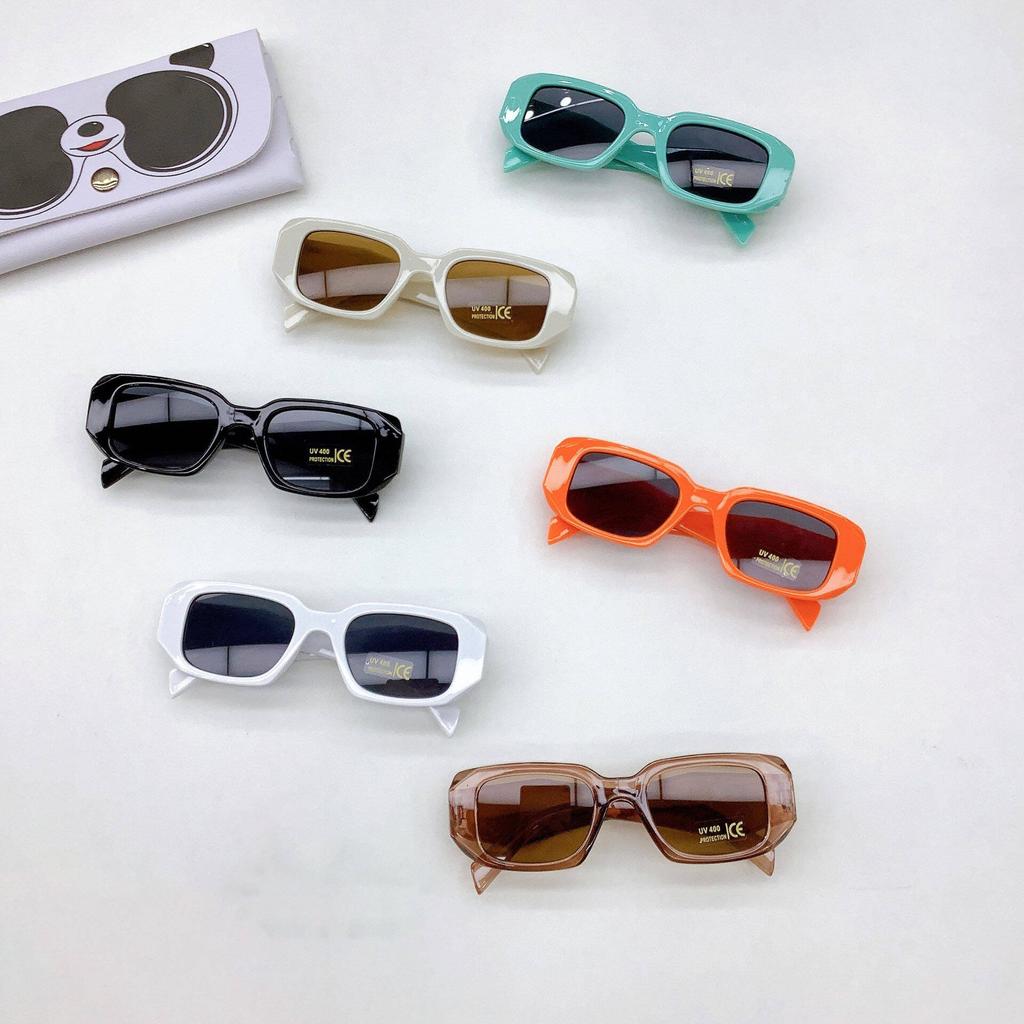 2026 New Square Cut Edge Children's Polygonal Wide Leg Sunglasses, Baby UV Resistant Sunshades
