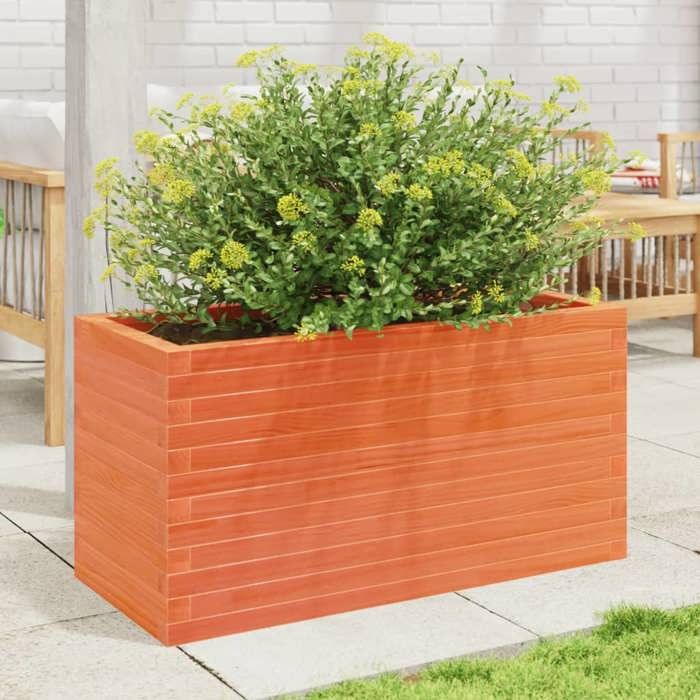 VidaXL Planter Wax Brown 90x40x45.5 Cm Solid Pine Wood, Outdoor Planter, Flower Box, Plant Box, 847270