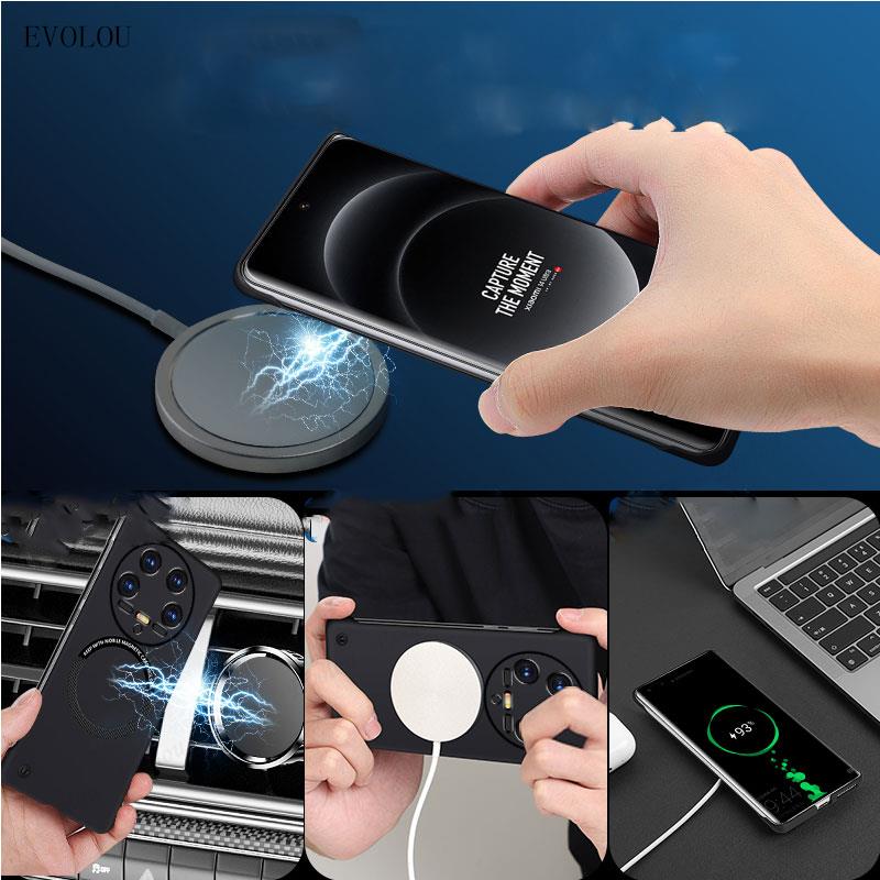 For Xiaomi 14 Ultra Case For Magsafe Magnetic Frameless Hard PC Phone Case For Xiaomi Mi 14ultra 14 Pro Wireless Charging Shell