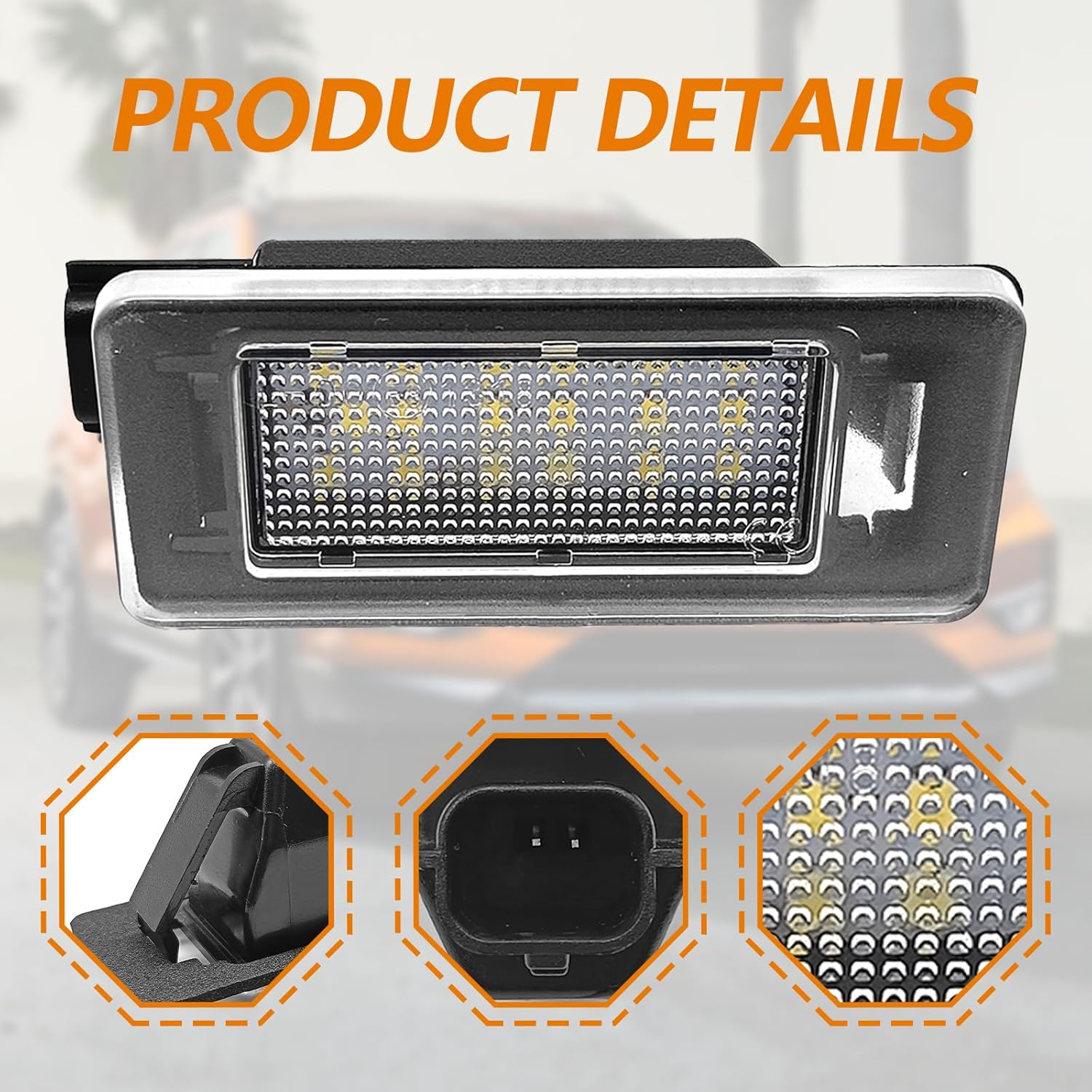 

LED License Plate Light Tag Lamp Assembly, Compatible with 19-Up Altima L34, 20-Up Sentra B18, 19-Up Versa Sedan N18, 21-Up Rogue T33, Powered by
