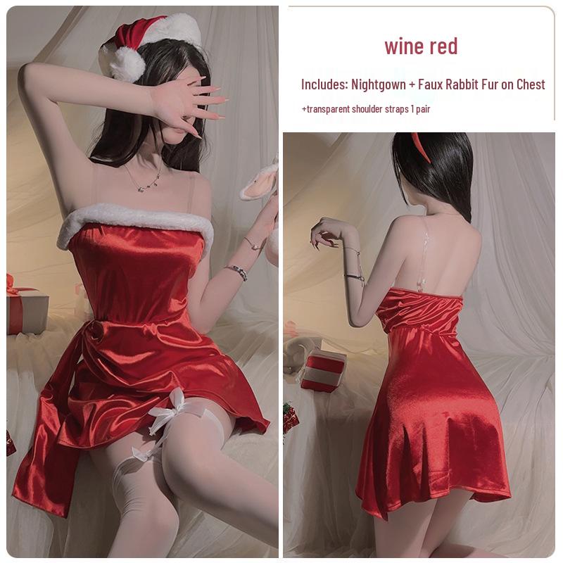 Guiruo Damen Weihnachts-Nachthemd Lingerie Set - Sexy, Schlankmachende Taille, Versuchung.