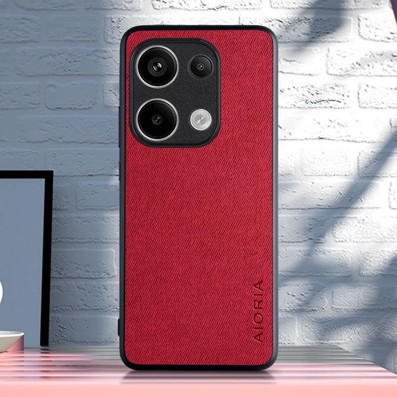 Textile Case for Xiaomi Poco M6 Pro 4G Soft TPU with Hard PC 3in1 Material Perfect Touching Feel for Poco M6 Pro 4G Case