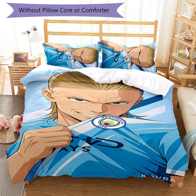 3pcs Haaland Pattern Bedding Set Duvet Cover Set Includes Duvet Cover &pillowcases,perfect All Season Bedroom Decoration&gift