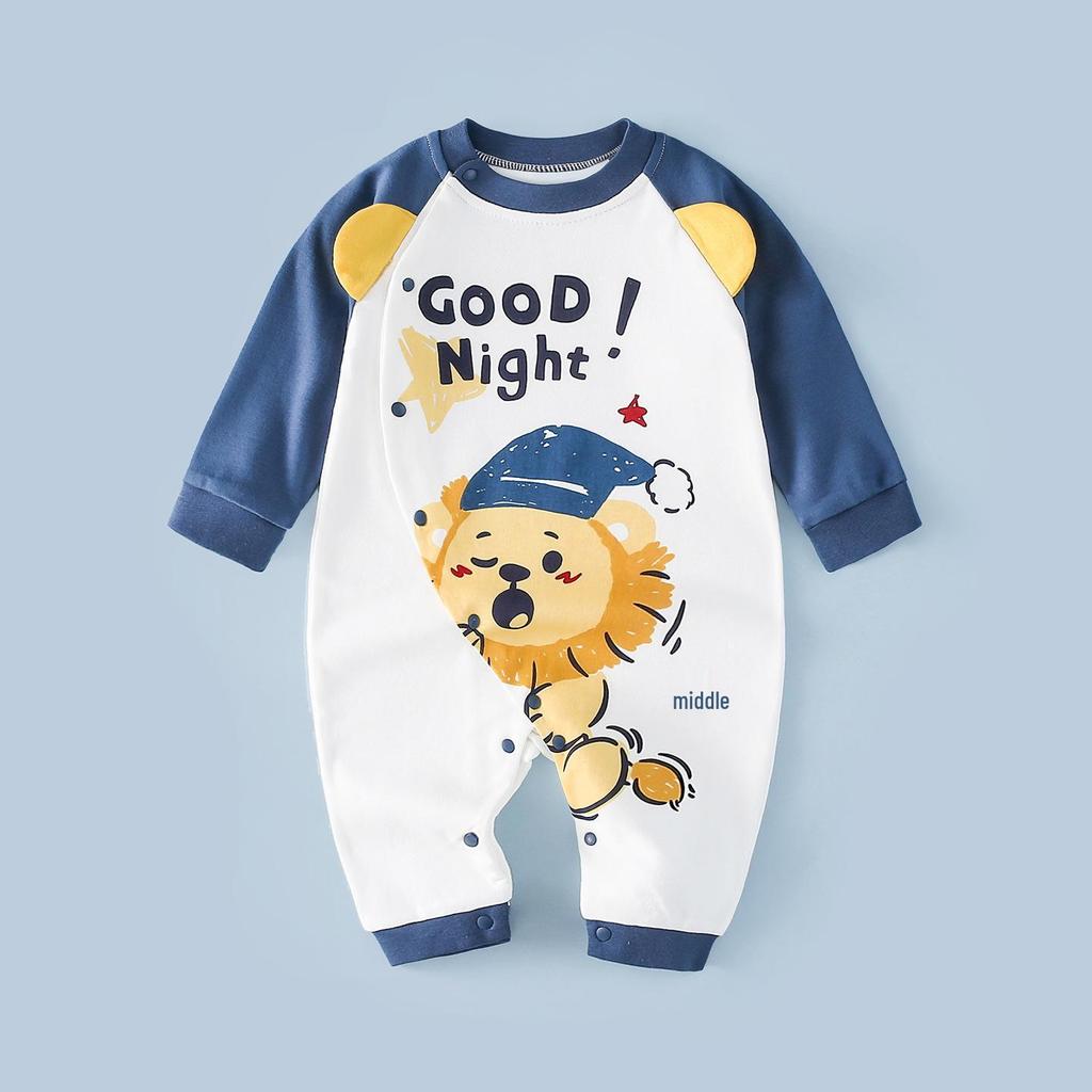 Unisex Cotton Baby Romper - Spring/Autumn Cartoon Onesie for Newborns