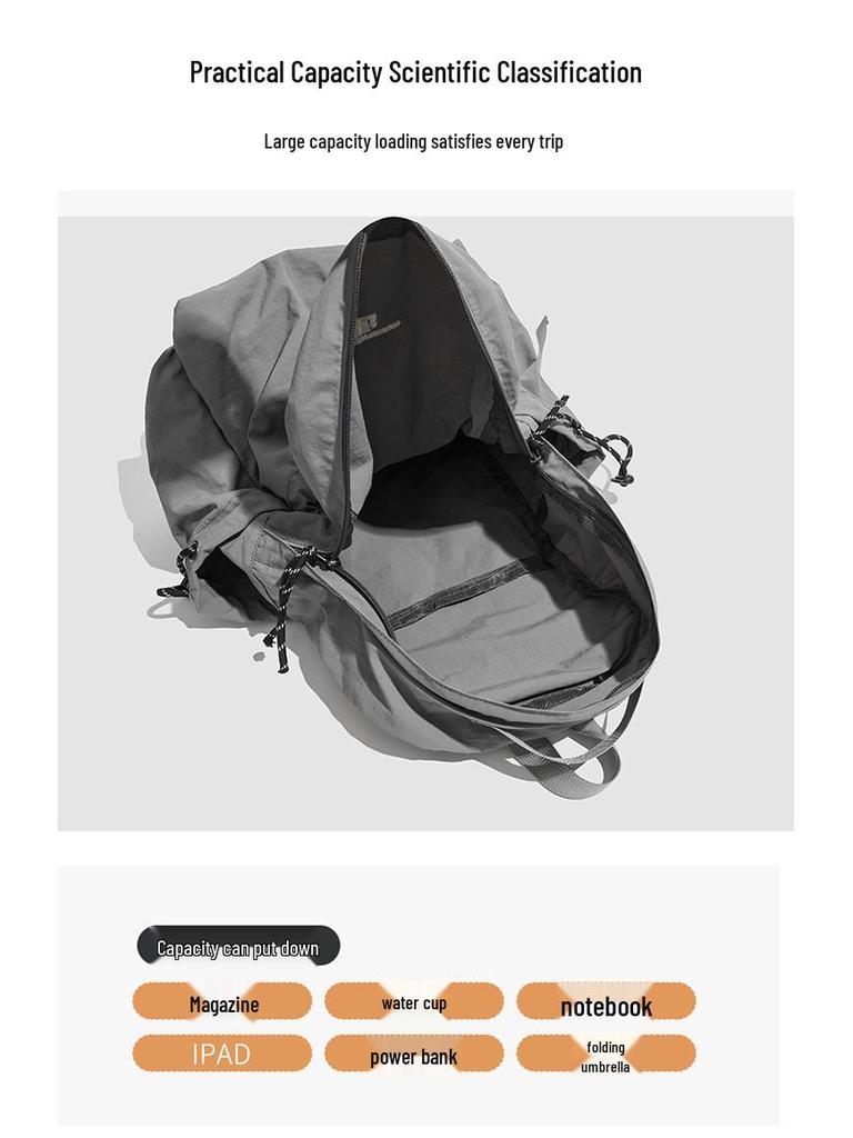 Mångsidig Lättviktsryggsäck i Koreansk Stil för Studenter med Dragsko