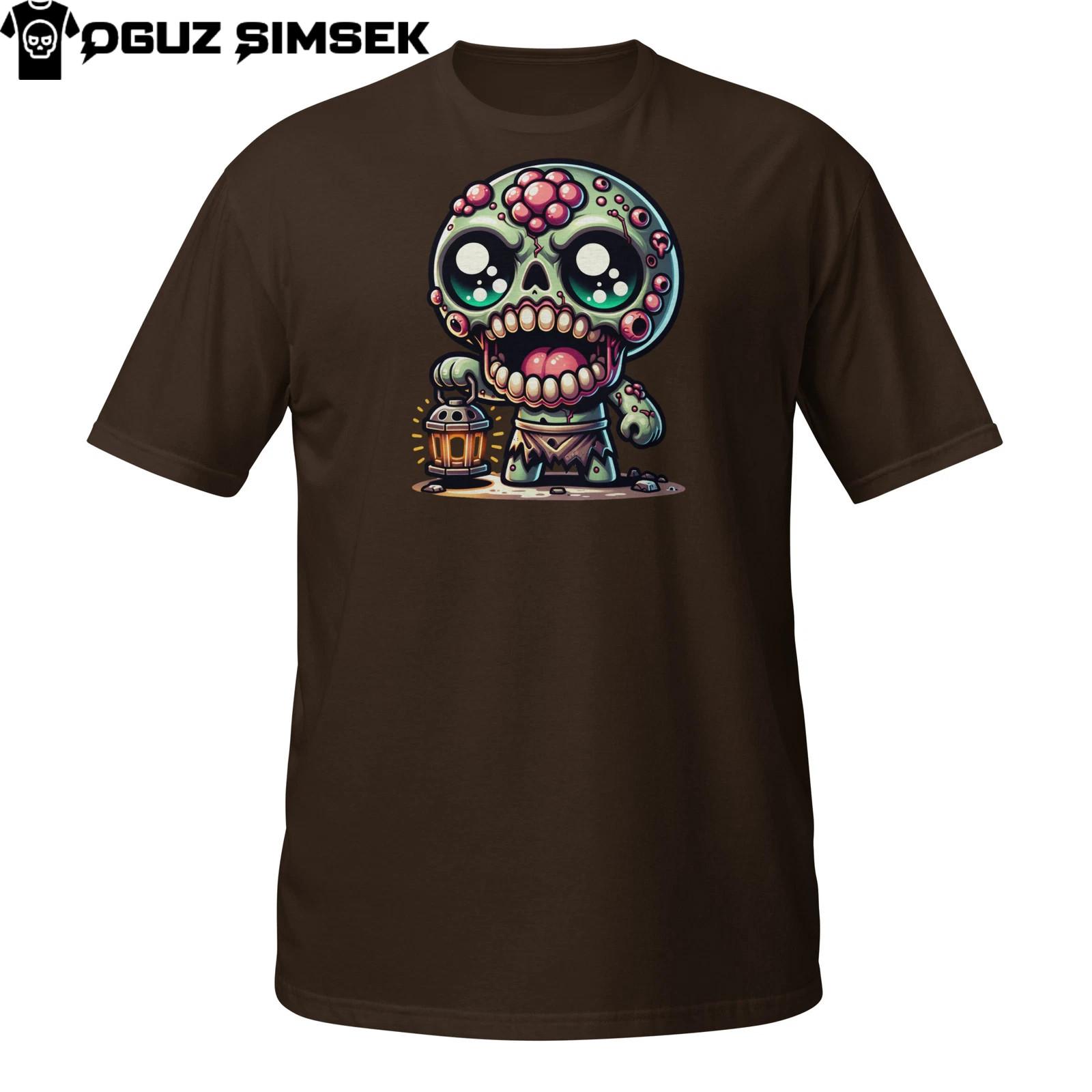 Zombie Lantern Skeleton T-Shirt Mens Womens Tees Top | Creepy Cute Rotting Undead | Chibi Horror M