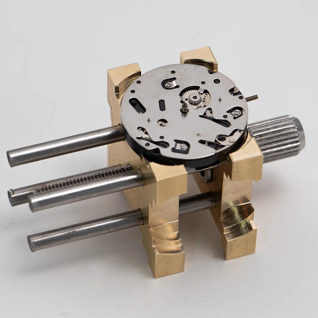 Watch Movement Holder Repair Tools Brass Fixed Base Multi-Function Adjustable Four-Sided Watch Movement Holder