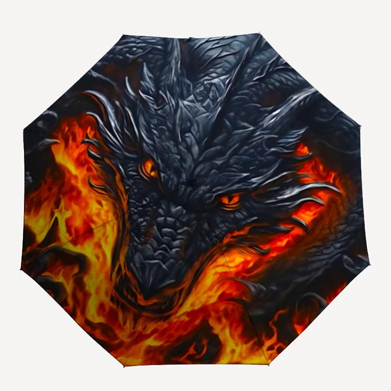 

1pc Dragon Pattern Umbrella - Portable Home Essential, Durable Iron Frame with Rod Structure, Fashion Lovers yy250910202