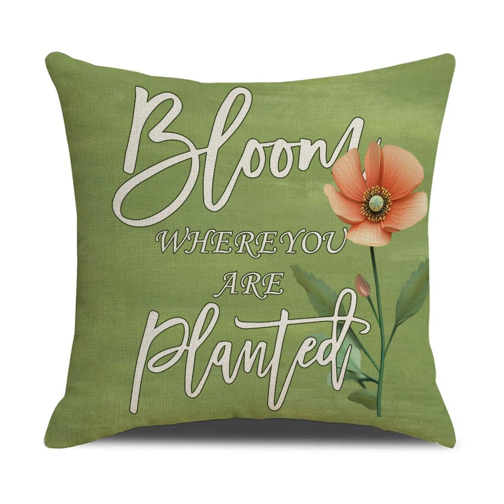 Spring and Summer Flower and Bird Print Pillowcase Modern Simple Living Room Decorative Sofa Cushion Cover Bedroom Pillow