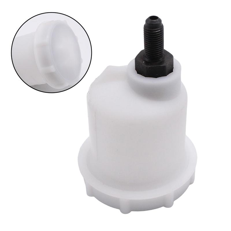 Car Brake Clutch Fluid Reservoir 7/16 Male Threaded Outlet 60mm Diameter ABS Material for Automotive Engine Compartment Use