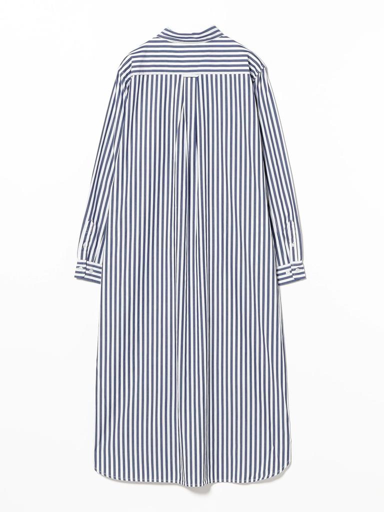 Beams Boy Women's Striped BD Dress, Long Sleeve, Navy, One Size