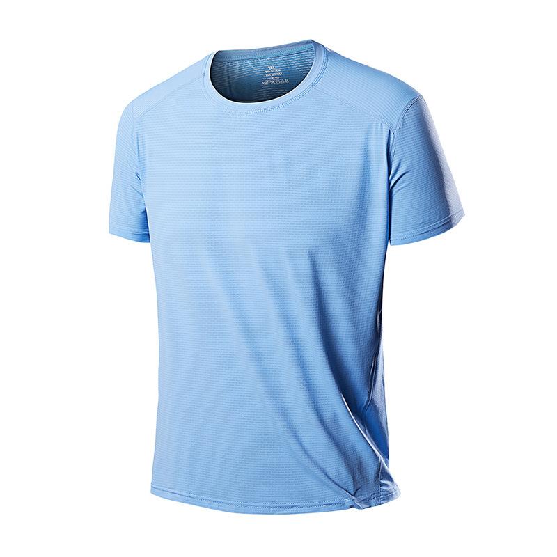 Men's Quick Drying T-shirt, Summer Plus Ice Silk Short Sleeved T-shirt, Sports Running Outdoor T-shirt