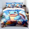 Anime Pokemon Squirtle Tištěný Měkký Povlak na Přikrývku Povlak na Polštář Ložní Souprava Děti Dospělí Pohodlná Postelová Souprava Jednolůžko King Ložní Souprava