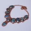 Oval Labradorite Gemstone Copper Birthday Chain Electroformed Necklace Jewelry V-85