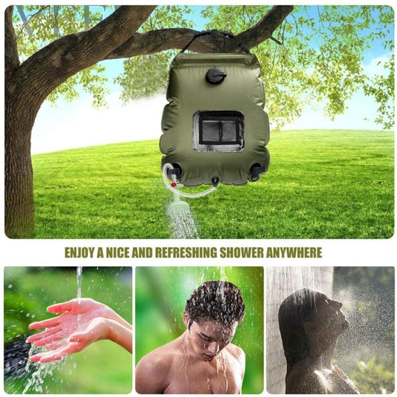 Durable 20L Outdoor Travel Camping Shower Water Bag Solar Heating Portable Shower Camping Hiking Climbing Bath Equipment