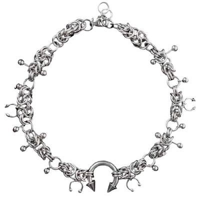 Vintage Inspired Thorn Collarbone Necklace Punk Gothic Alloy Jewelry Sturdy Allergy Resistant Chain For Women Festivals Outings